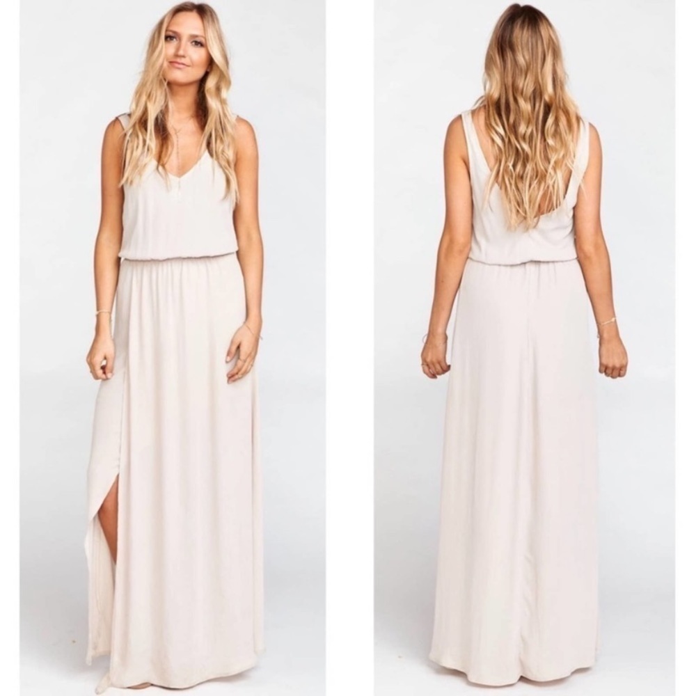 Show Me Your MuMu Kendall Cream Maxi Dress size Small